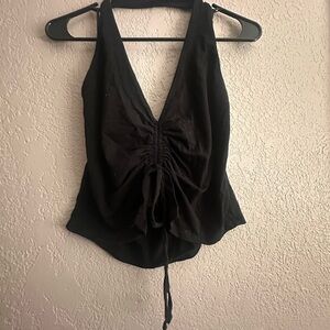 Elegant Black Halter Top